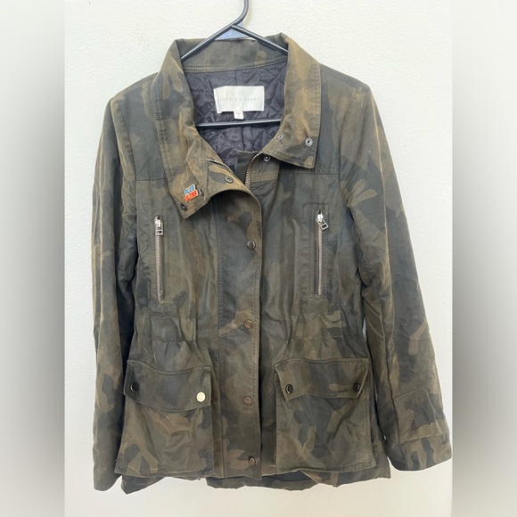 Veronica Beard USA WMN Size 2 Army Green Glade Jacket Camo Funnel Neck EUC - Picture 5 of 16